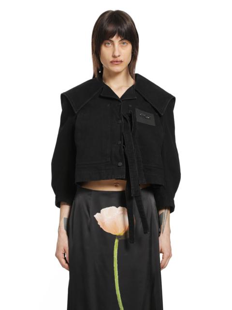 Cropped Sailor Collar Workwear Jacket