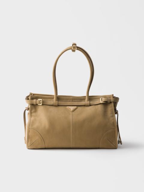 Prada Bonnie large nubuck leather handbag