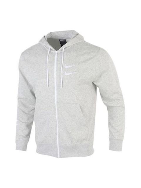 Nike Embroidery Logo Zipper Sport Jacket Men's White CU3927-050