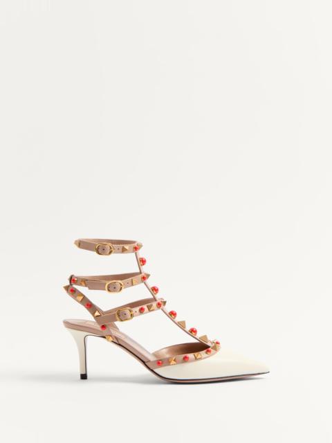 ROCKSTUD CALFSKIN PUMPS WITH CABOCHON STONES 65MM