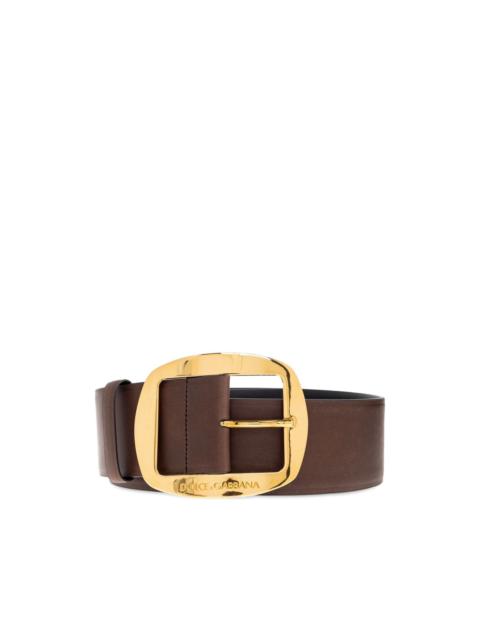 logo-lettering logo leather belt
