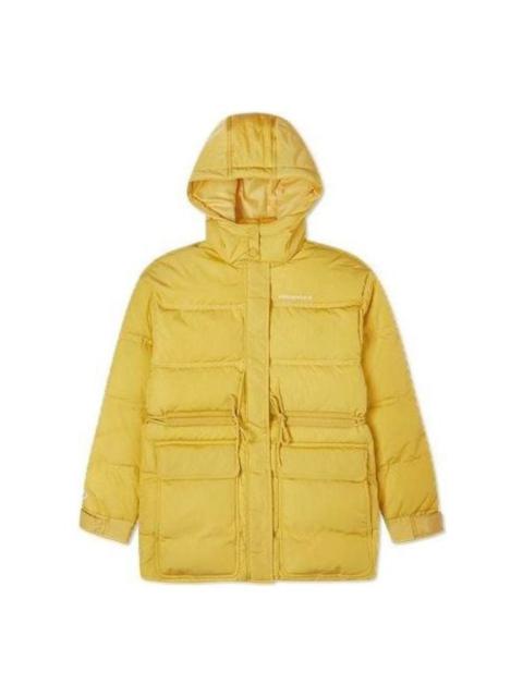(WMNS) Converse Cargo Hooded Down Jacket 'Yellow' 10021994-A03