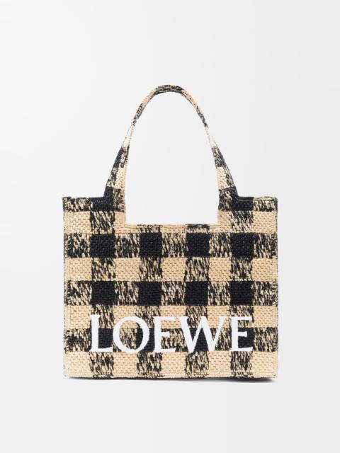 Large LOEWE Font tote in raffia
