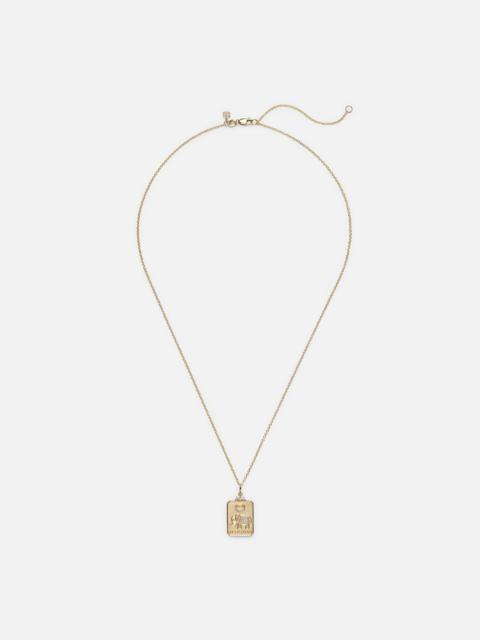 The Elephant Tarot Card 14kt gold pendant necklace with diamonds