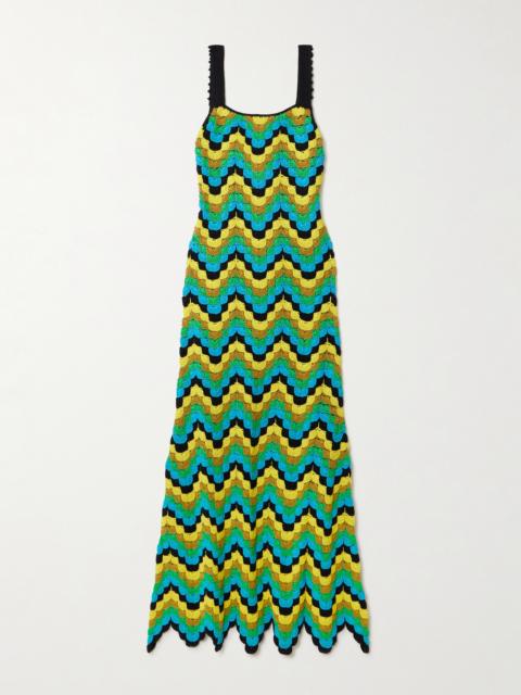 Marea Scalloped Crocheted Cotton Maxi Dress