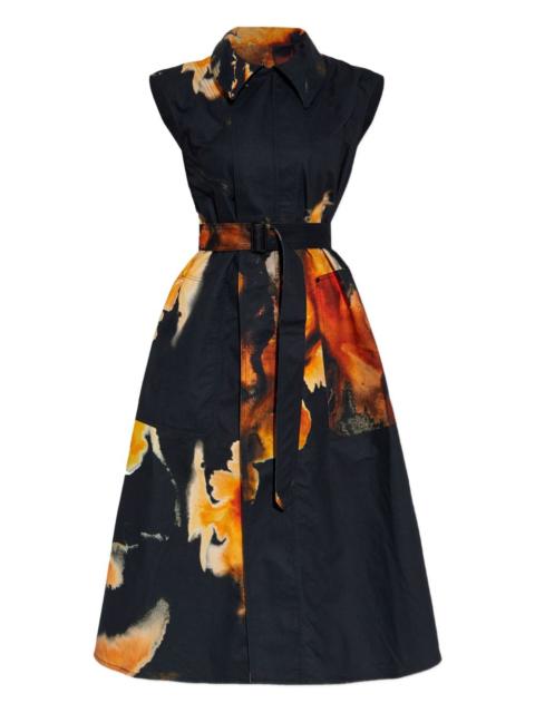 print belted dress
