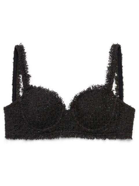 bustier tweed cropped top