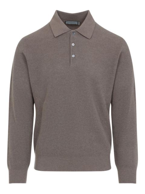 waffle-knit polo shirt