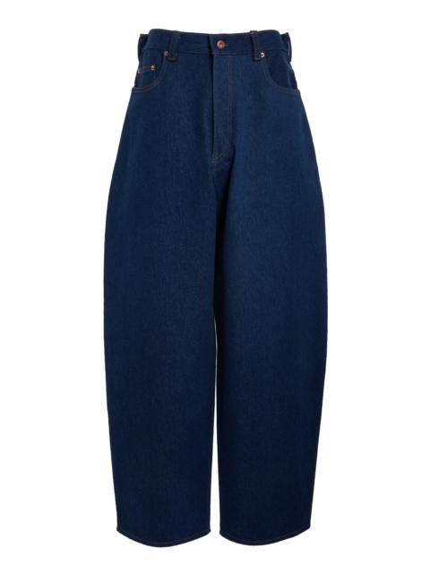 Ivy Rigid Low-Rise Barrel-Leg Jeans medium wash