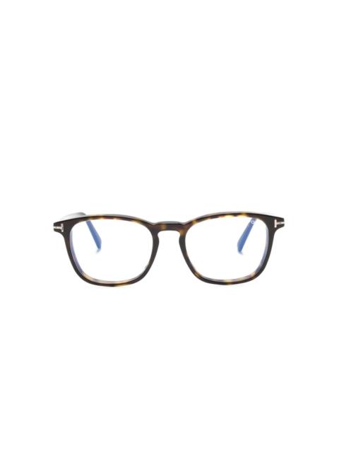 tortoiseshell square-frame glasses