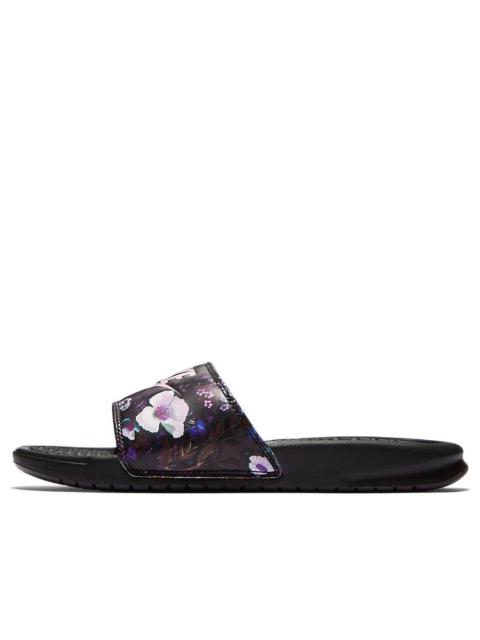 (WMNS) Nike Benassi JDI Print Floral (W) 'Black Purple' 618919-009