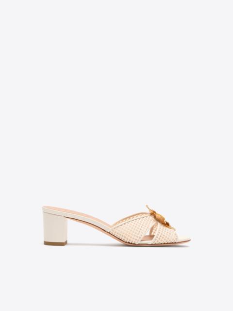 Suri 45 White Square Mesh Heeled Sandals