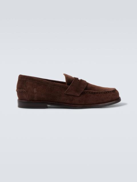 Logo suede loafers