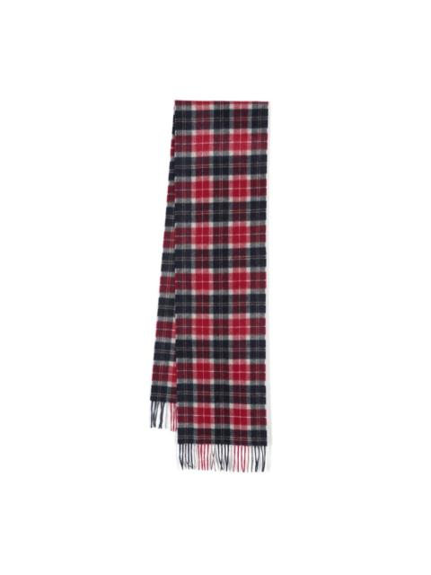 tartan-check wool scarf