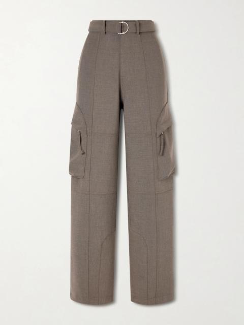 Kelly Belted Woven Wide-leg Cargo Pants