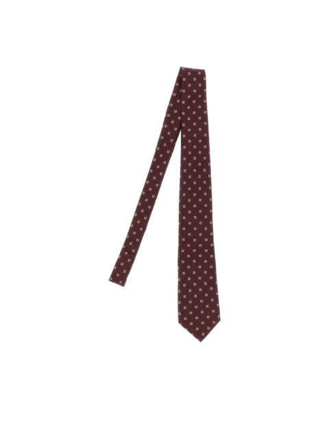 patterned silk tie