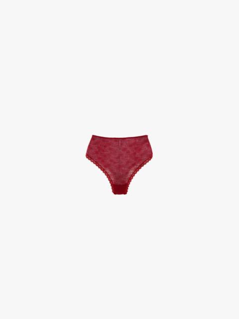 Lace Monogram Knicker In Poppy Red