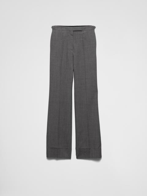 Technical wool pants with belt