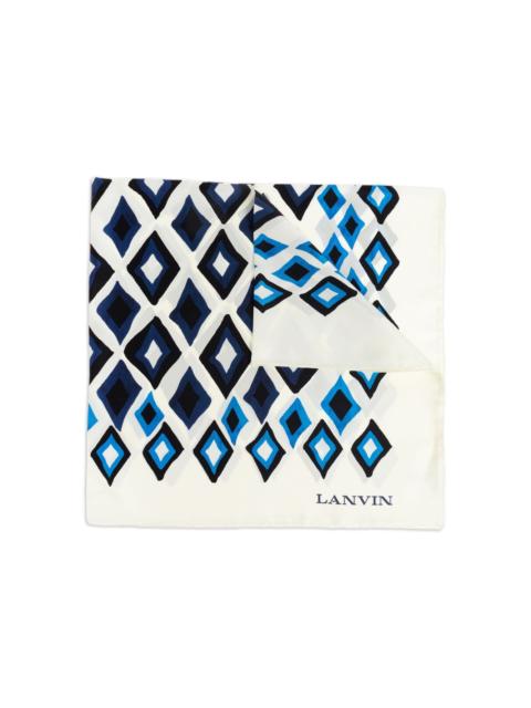 geometric-print silk scarf