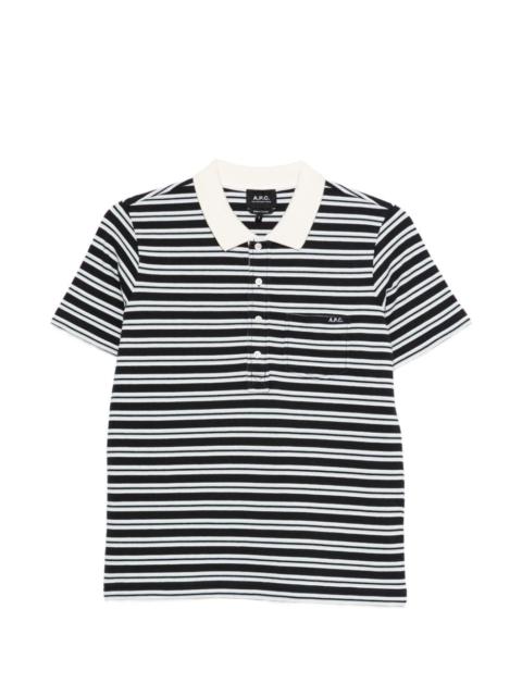 striped pocket polo