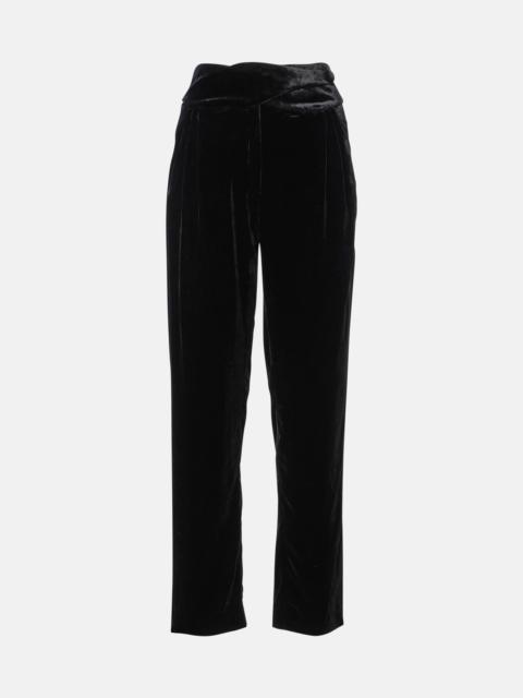 Afterglow high-rise velvet slim pants