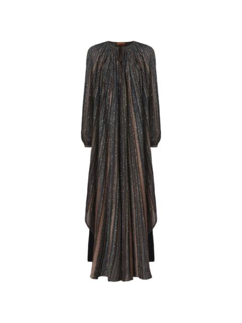 lamé long-sleeve maxi dress