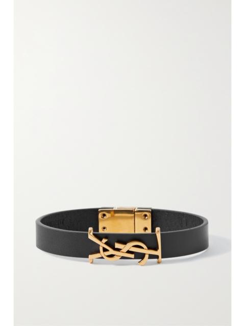 Opyum Leather And Gold-tone Bracelet