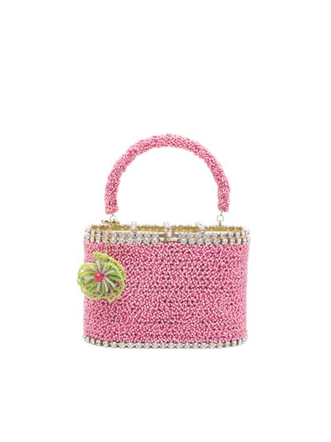mini beaded flower tote bag