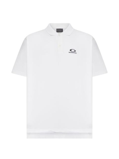 logo-embroidered pique polo shirt