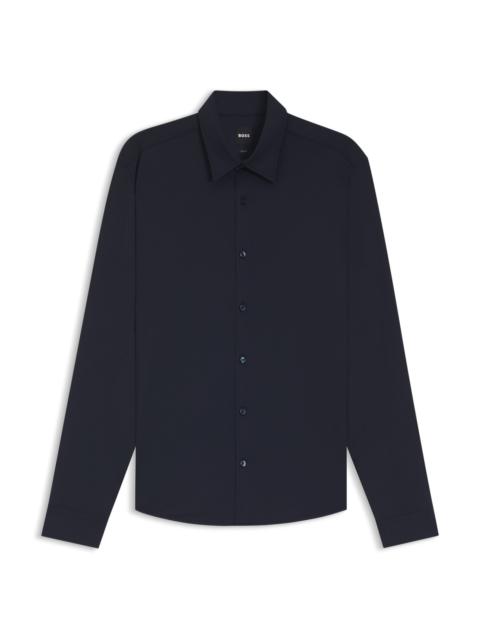 PERFORMANCE-STRETCH SLIM-FIT SHIRT IN STRUCTURED JERSEY