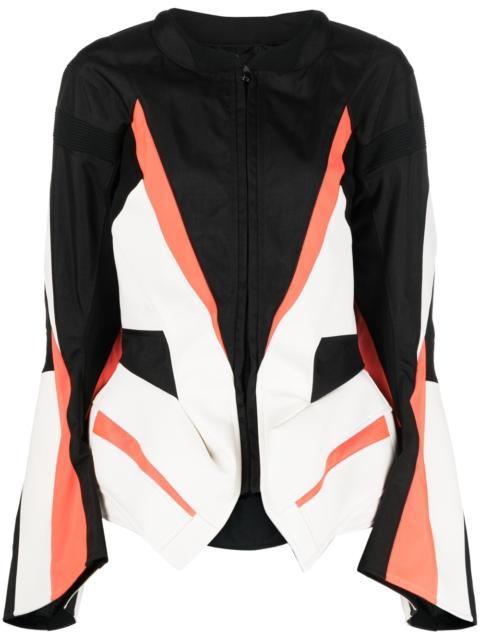 panelled zip-up jacket