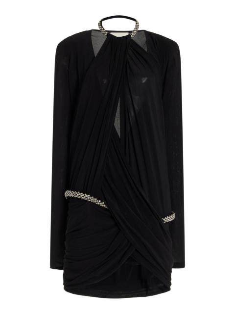 Belindi Draped Jersey Mini Dress black