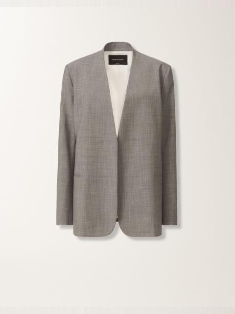 Cool wool long jacket