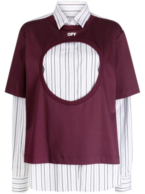 panelled striped shirt