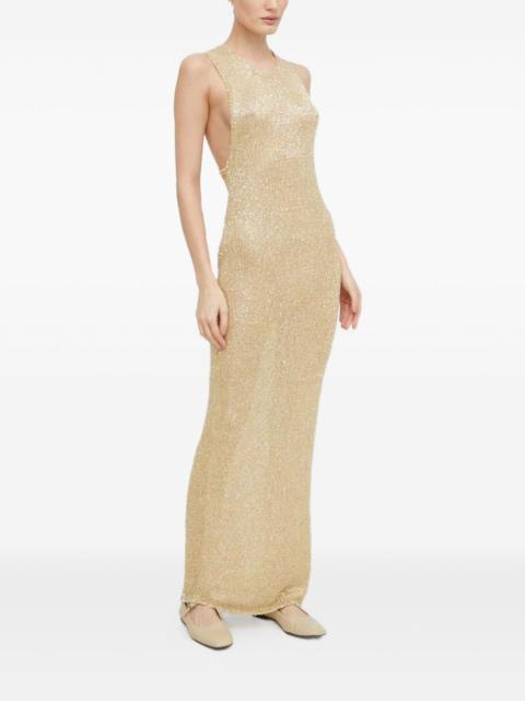 twisted-back maxi dress