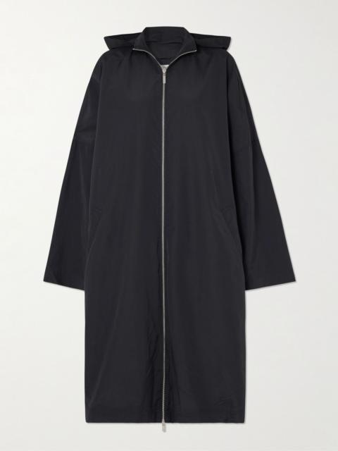 Hooded recycled-shell coat Black