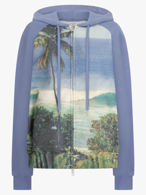 FULL PRINT PANEL HOODY ZIP-UP | LIGHT BLUE