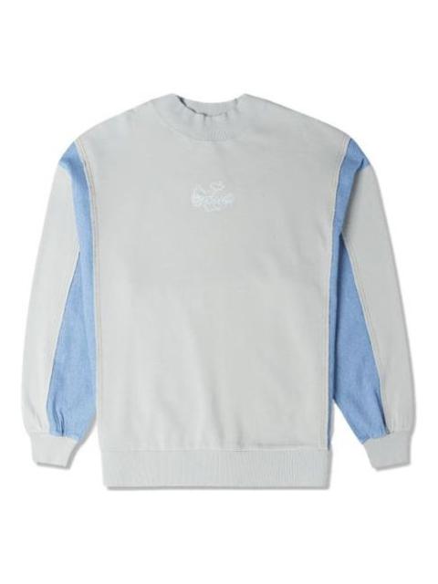 (WMNS) Converse Denim Patchwork Crew Sweatshirt 'Blue' 10025520-A02