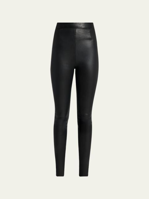 Zipped Leather Leggings