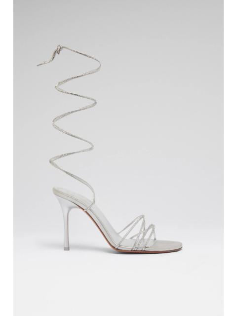 LORI CRYSTAL LACE UP 95 SILVER SUEDE AND WHITE CRYSTALS