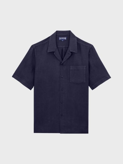 MEN BOWLING LINEN SHIRT SOLID