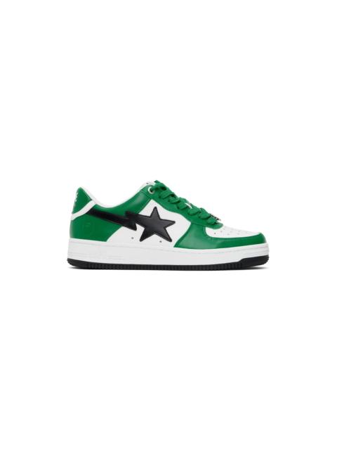 Green & White Sta #3 Sneakers