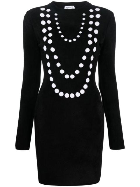 jacquard-knit minidress