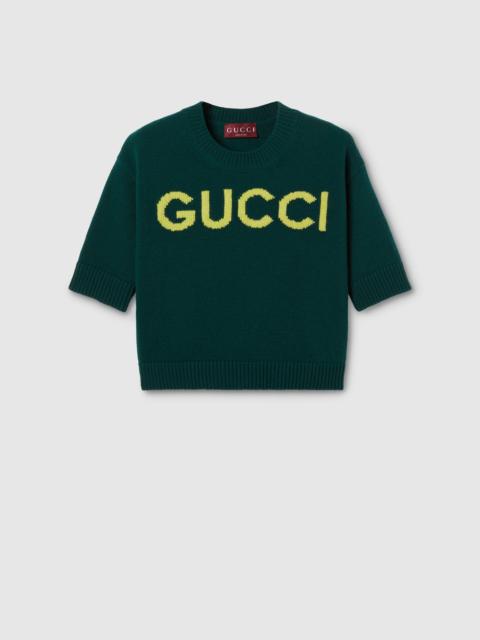 Soft wool top with intarsia