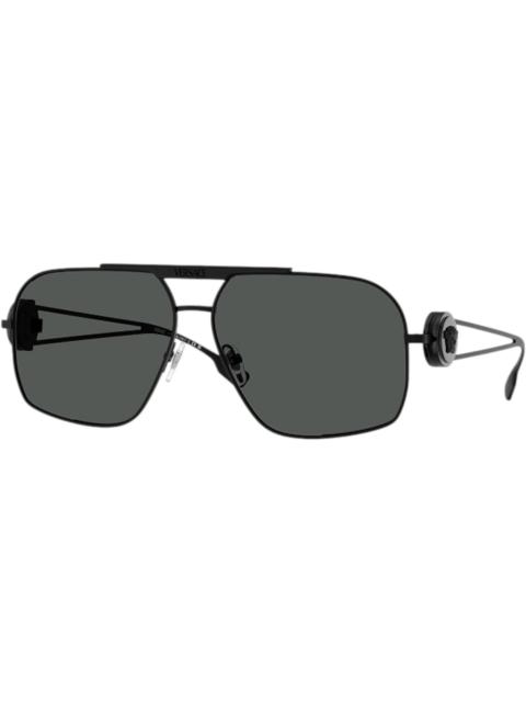 Versace Geometric Sunglasses Gray Black (VE2269 143387)