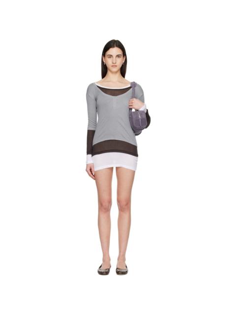 Gray & Brown Gemma Minidress
