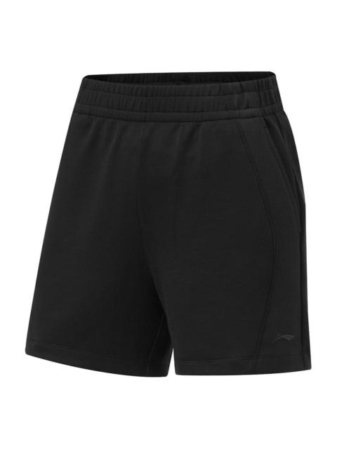 (WMNS) Li-Ning Training Series Logo Shorts 'Black' AKSU016-2