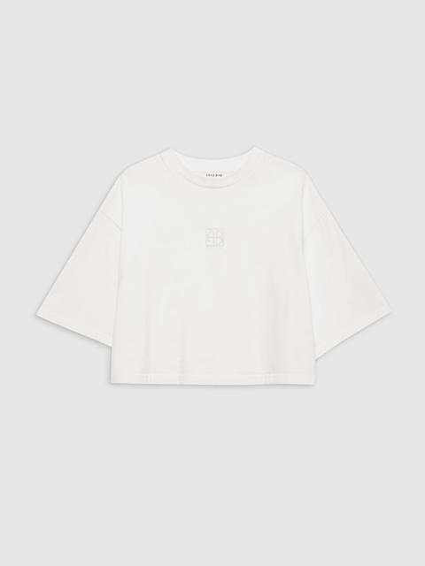 Myers Cropped Tee Framed Monogram - Ivory