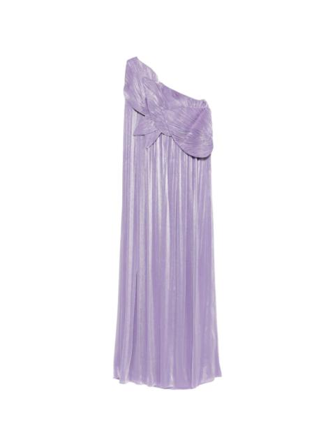 Amabe pleated one-shoulder maxi dress