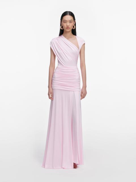 Pink Jersey Draped Maxi Dress